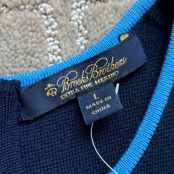 Brooks Brothers Navy Blue Dress with Light Blue Trim - Picture 4 of 8